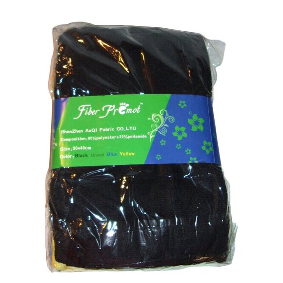 Microfiber Cleaning Cloths Pack Of 12 Black Green Blue Yellow 12x16in Machine Wa - Picture 1 of 3